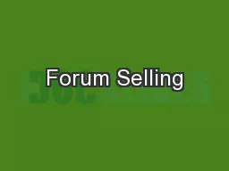 Forum Selling