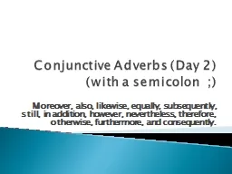 Conjunctive Adverbs (Day 2)