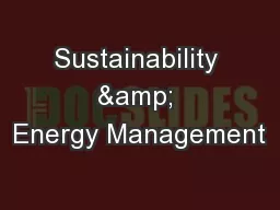 Sustainability & Energy Management