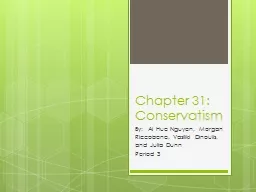 Chapter 31:  Conservatism