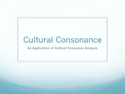 Cultural Consonance
