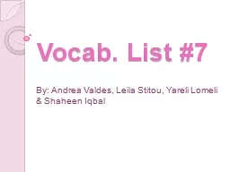 Vocab. List #7