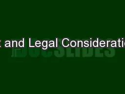 Tax and Legal Considerations