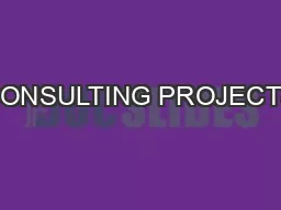 CONSULTING PROJECTS