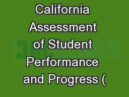 California Assessment of Student Performance and Progress (