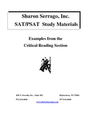 Examples from the Critical Reading Section  N