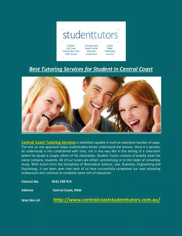 Best Tutoring Services for Student in Central Coast