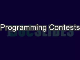 Programming Contests