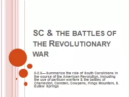SC & the battles of the Revolutionary war