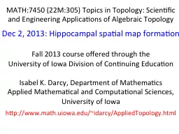 MATH:7450 (22M:305) Topics in Topology: Scientific and Engi
