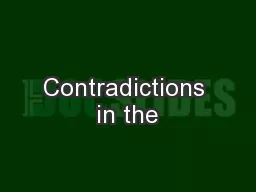 Contradictions in the