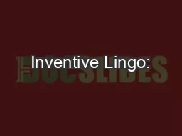 Inventive Lingo: