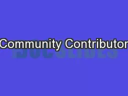 Community Contributor