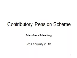 1 Contributory Pension Scheme