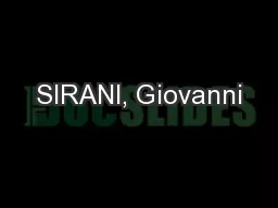 SIRANI, Giovanni