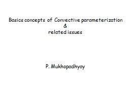 Basics concepts of Convective parameterization