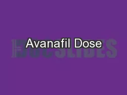Avanafil Dose