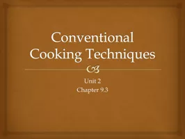 Conventional Cooking Techniques