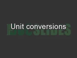 Unit conversions