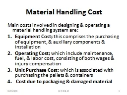 Material Handling Cost