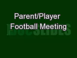 Parent/Player Football Meeting
