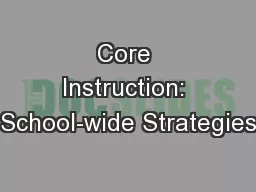 Core Instruction: School-wide Strategies