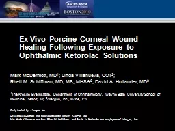 Ex Vivo Porcine Corneal Wound Healing Following Exposure to