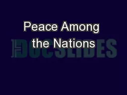Peace Among the Nations