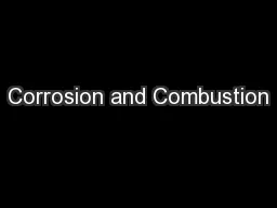 Corrosion and Combustion