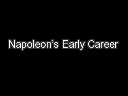 Napoleon’s Early Career