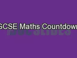 GCSE Maths Countdown