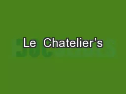 Le  Chatelier’s