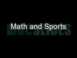 Math and Sports