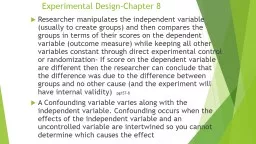Experimental Design-Chapter 8