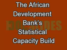 The African Development Bank’s Statistical Capacity Build