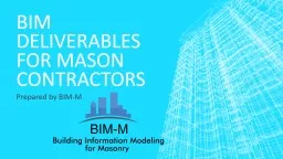 BIM Deliverables for Mason Contractors
