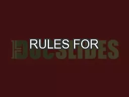 RULES FOR