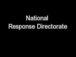 National Response Directorate