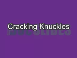 Cracking Knuckles