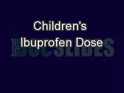 Children's Ibuprofen Dose