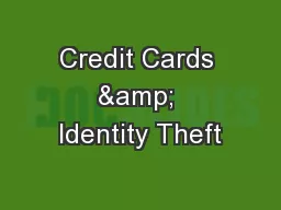 Credit Cards & Identity Theft