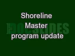 Shoreline Master program update