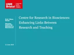 Centre for Research in Biosciences: Enhancing Links Between