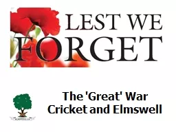 The 'Great' War Cricket and Elmswell