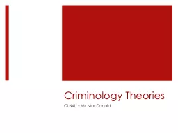Criminology Theories