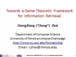 Towards a Game-Theoretic Framework for Information Retrieva
