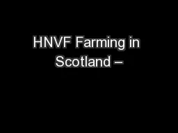 HNVF Farming in Scotland –