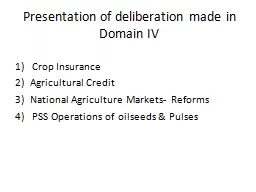 Presentation of deliberation made in Domain IV
