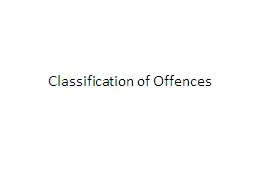 Classification of Offences