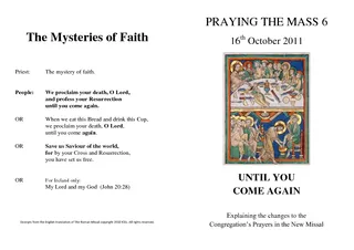 The Mysteries of Faith Priest The mystery of faith